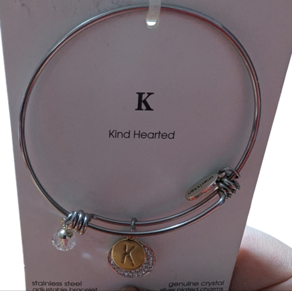 Unwritten Silver toned stainless steel Bracelet with Charms kind hearted - Picture 4 of 8